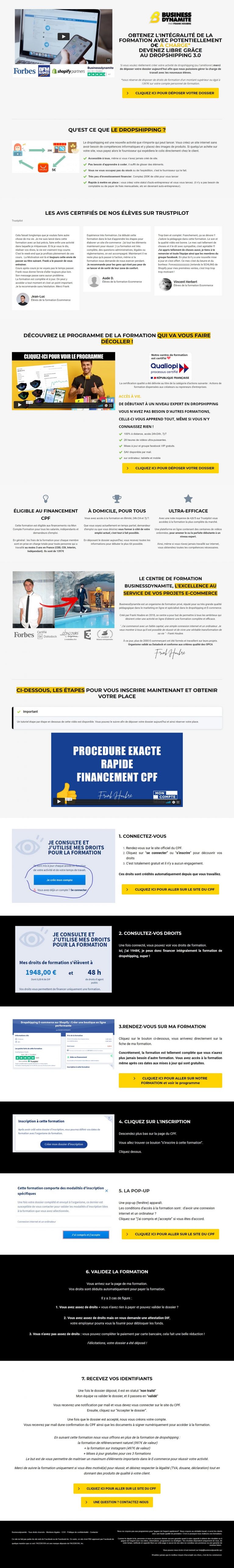 Page d’Informations sur la Formation à 0€ Finançable par le CPF